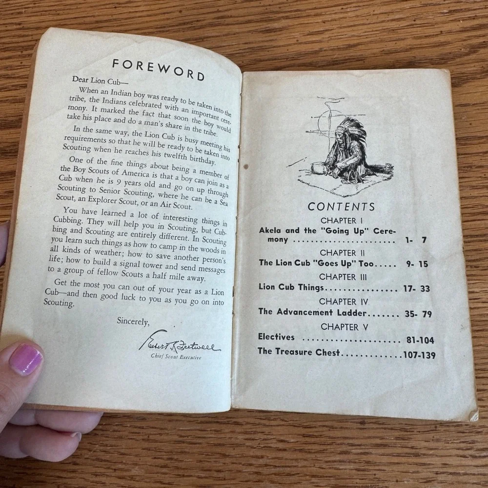 Vintage 1943 Boy Scouts of America Lion Cub Scout Handbook Cat No 3244 BSA Book